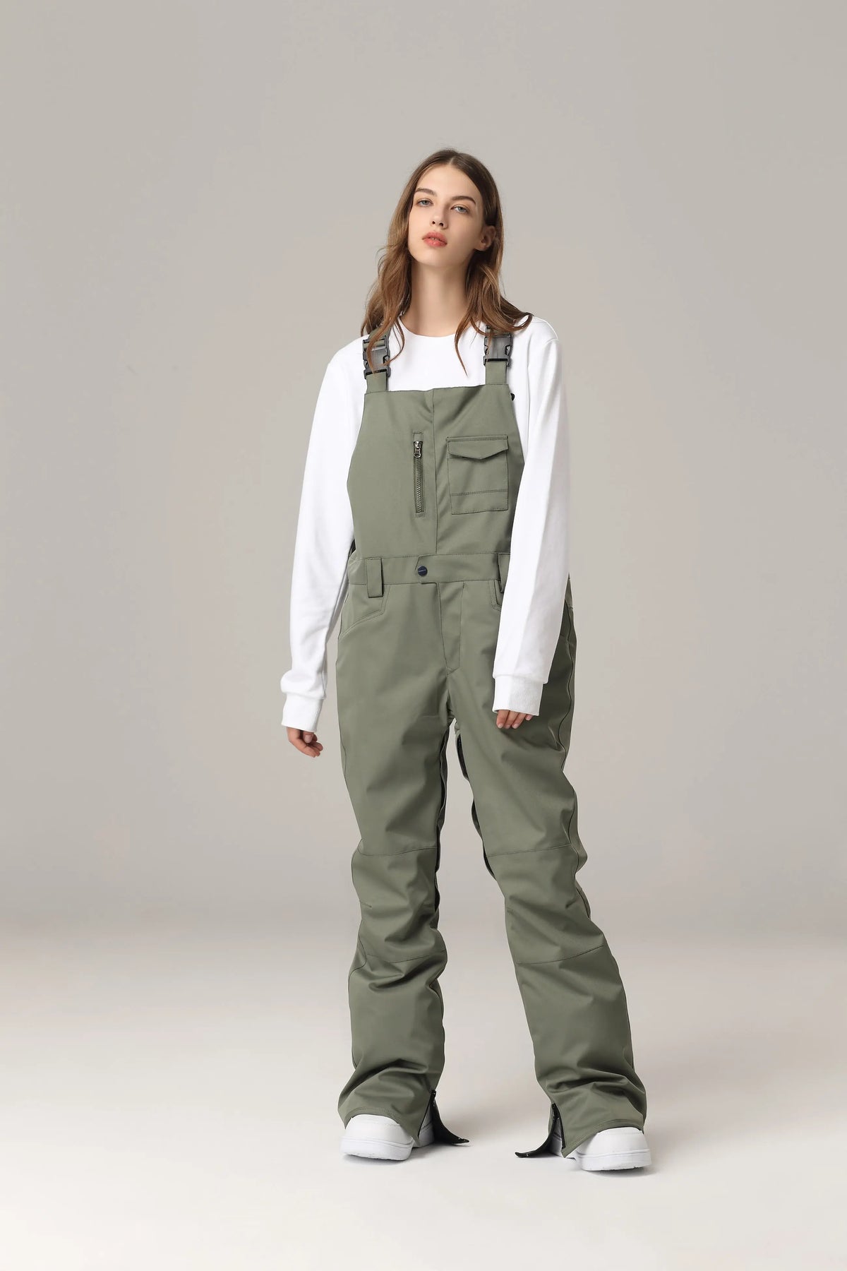 Women Ski Snow Bibs Pants Winter Snow Overalls 