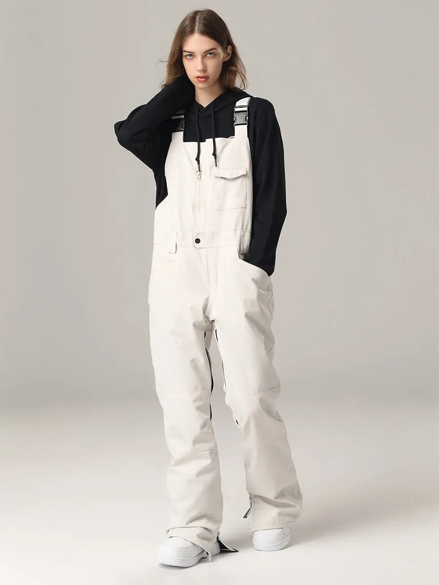 Women Ski Snow Bibs Pants Winter Snow Overalls 