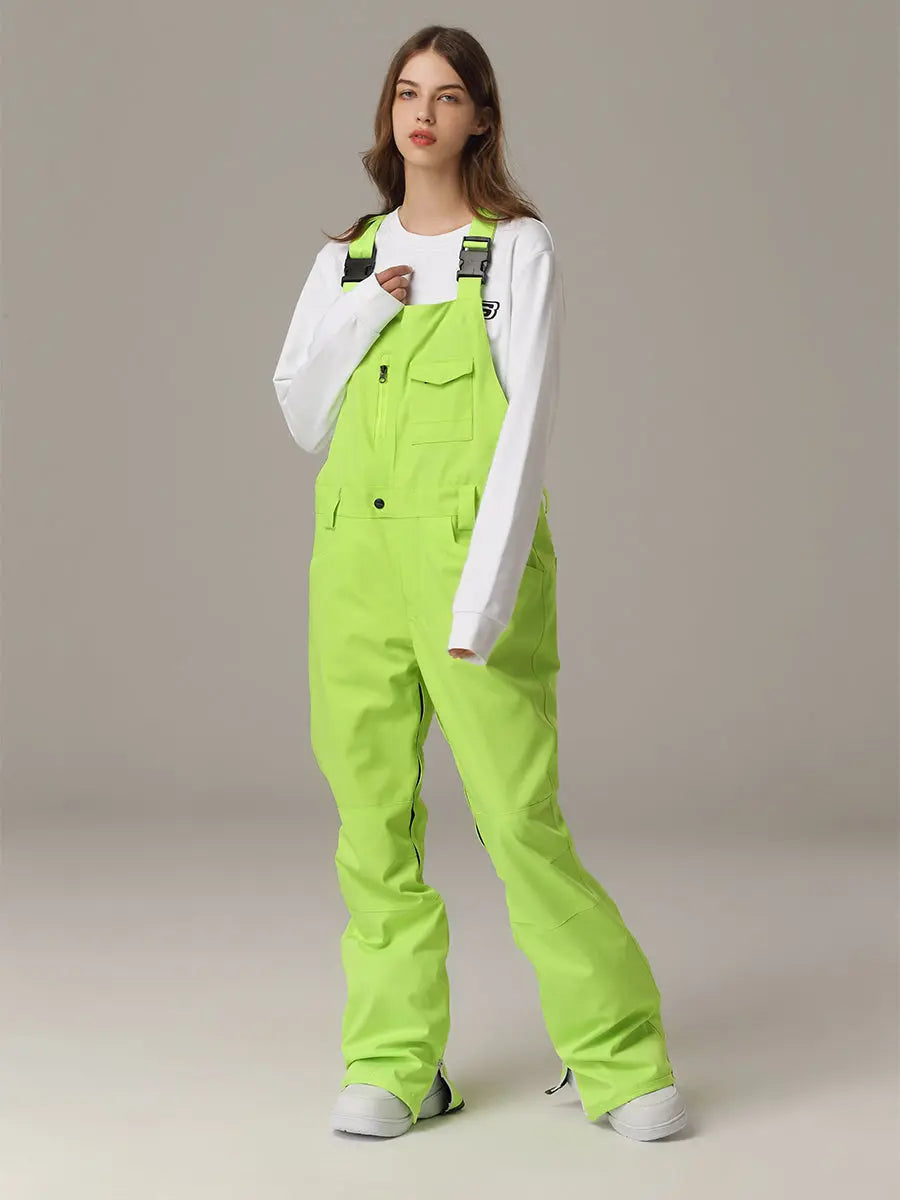 Women Ski Snow Bibs Pants Winter Snow Overalls 