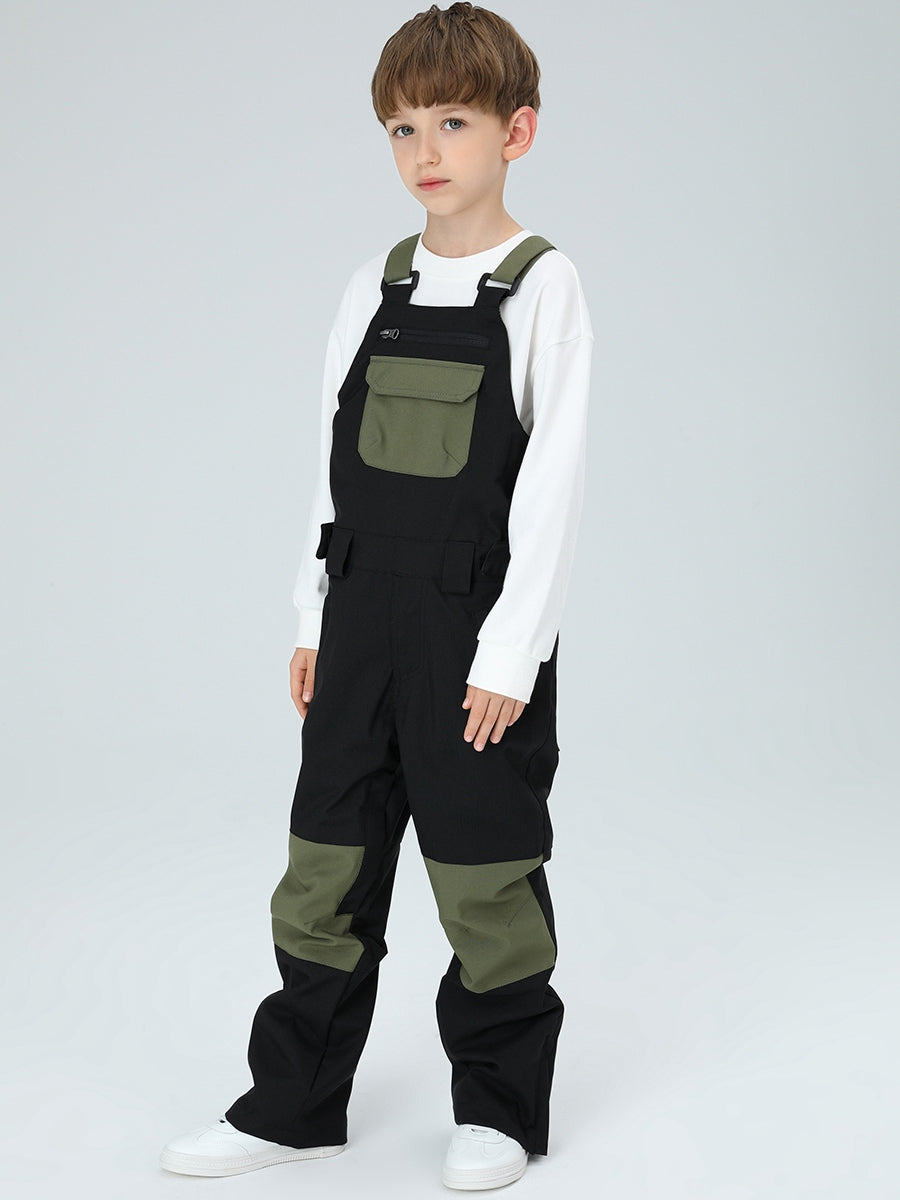 Boys Snow Bib Pants With High Waist overalls