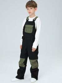 Boys Snow Bib Pants With High Waist overalls