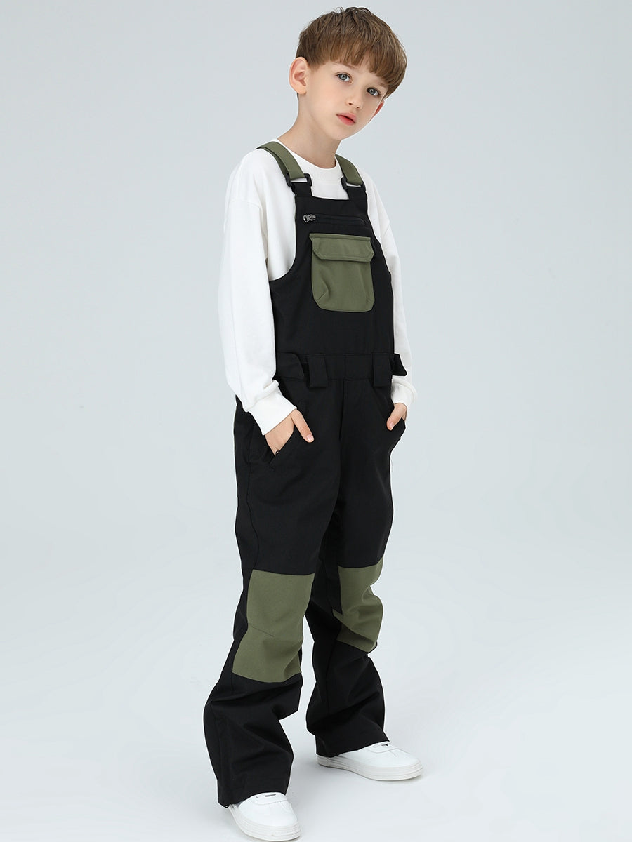 Boys Snow Bib Pants With High Waist overalls