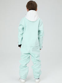 Boys Solid Color Snowsuit With Waist Zip