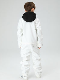 Boys Solid Color Snowsuit With Waist Zip