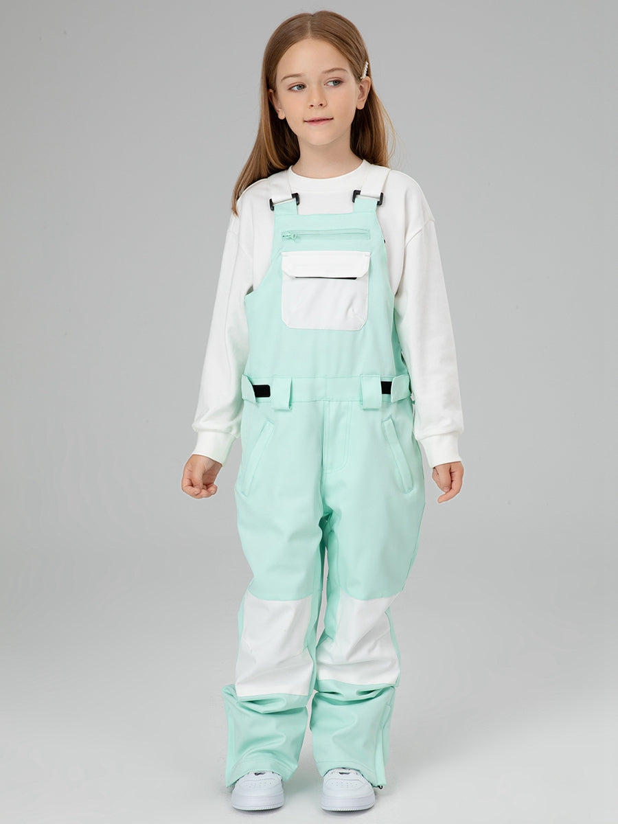 Girls Snow Bib Pants With High Waist overalls