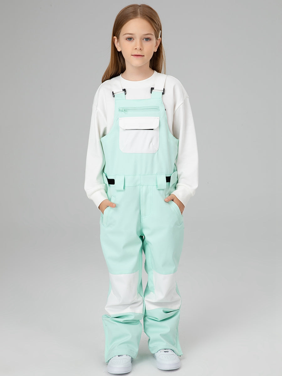 Girls Snow Bib Pants With High Waist overalls