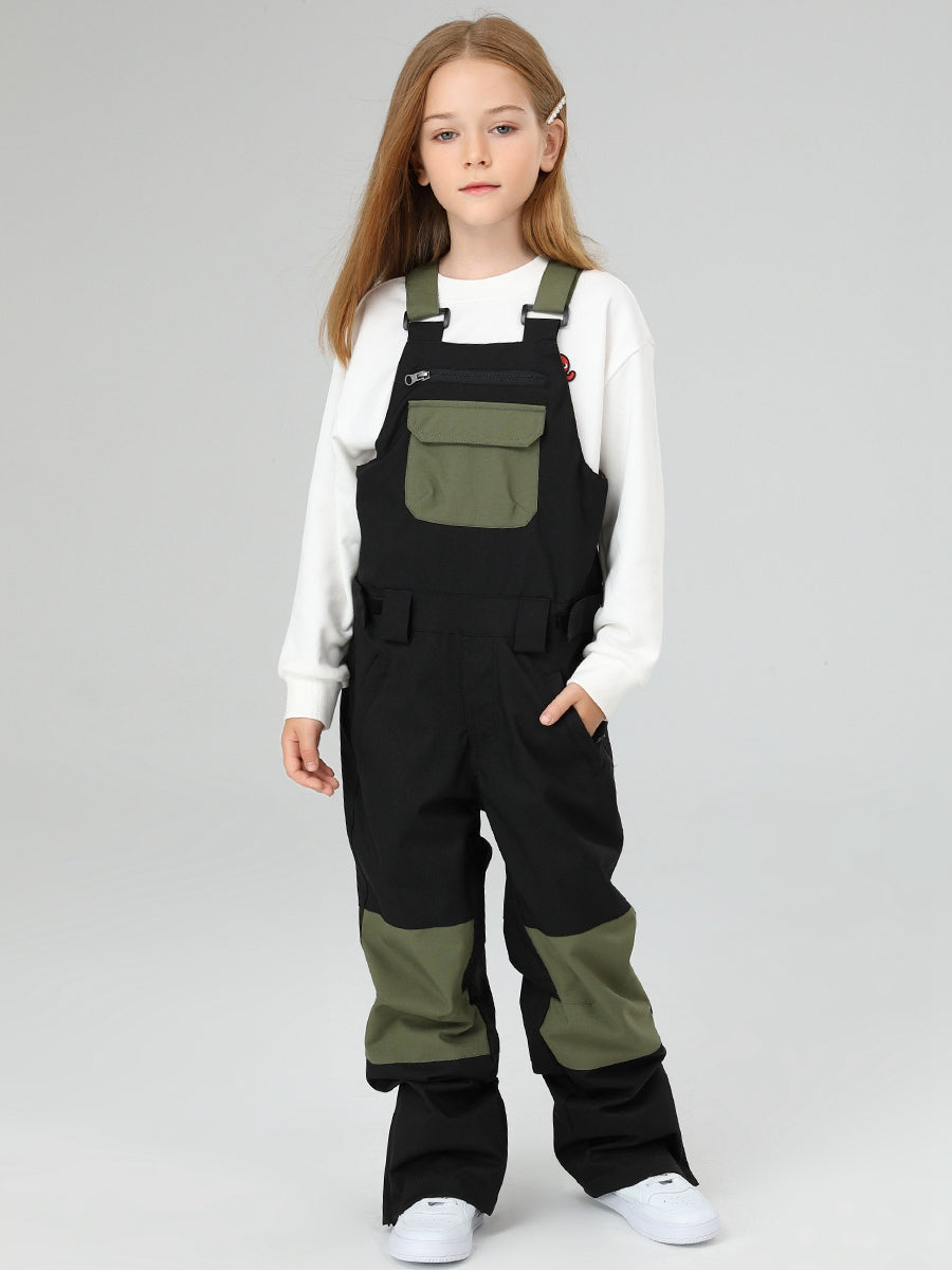 Girls Snow Bib Pants With High Waist overalls