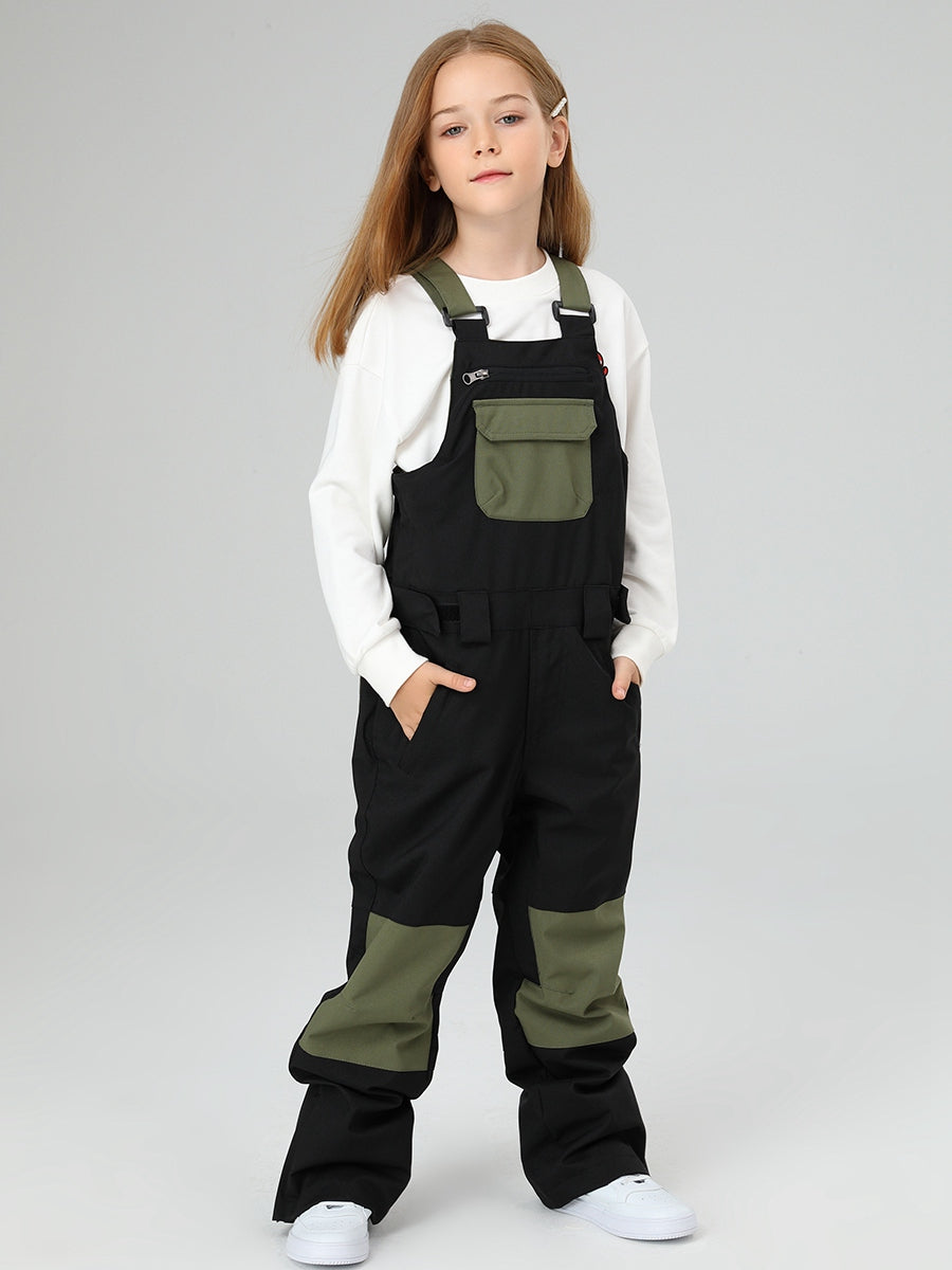 Girls Snow Bib Pants With High Waist overalls