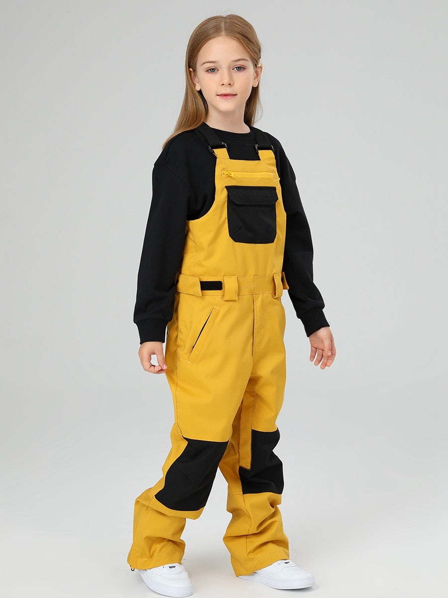 Girls Snow Bib Pants With High Waist overalls