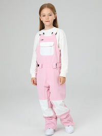 Girls Snow Bib Pants With High Waist overalls