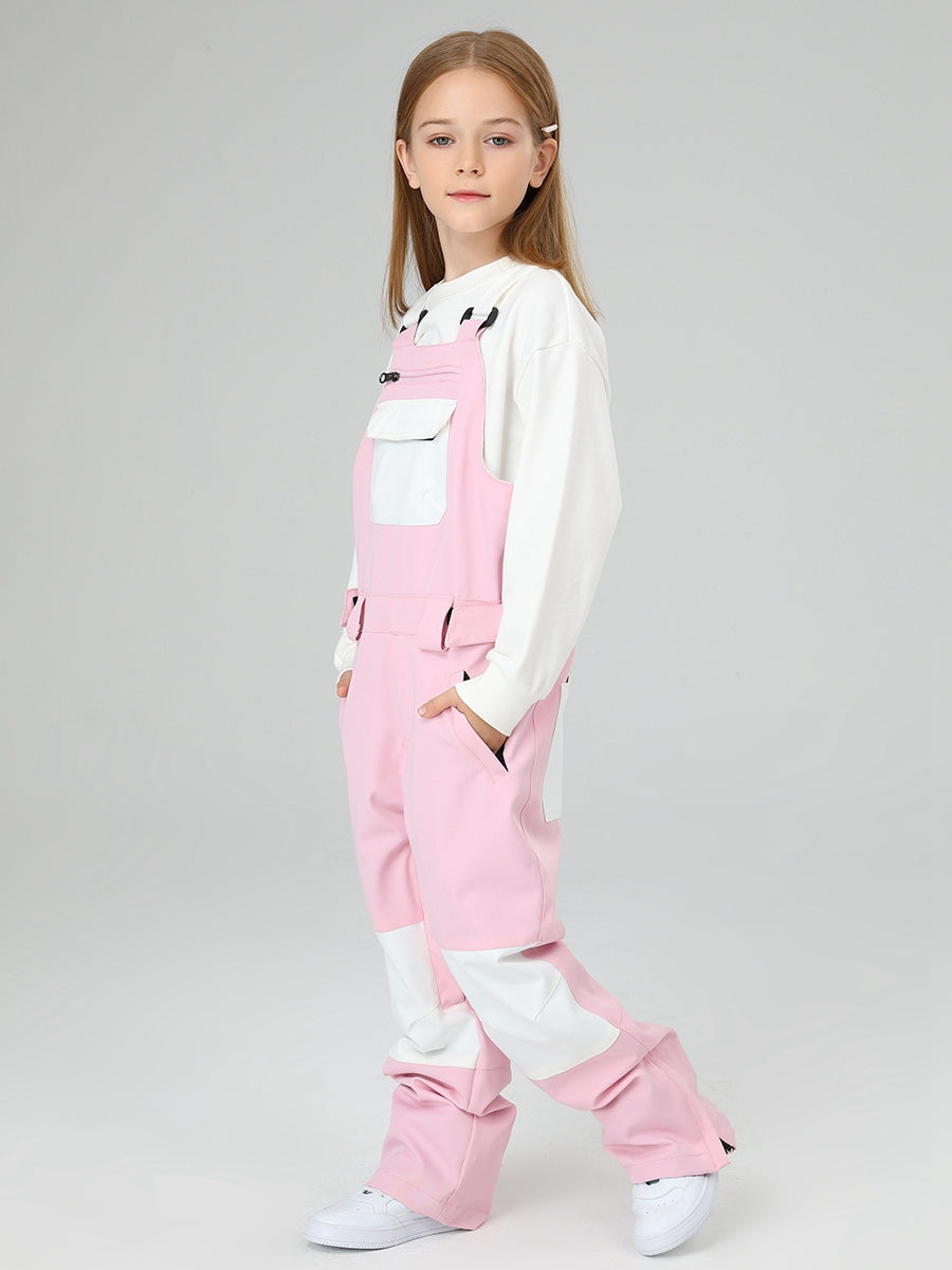 Girls Snow Bib Pants With High Waist overalls