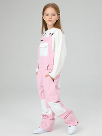 Girls Snow Bib Pants With High Waist overalls