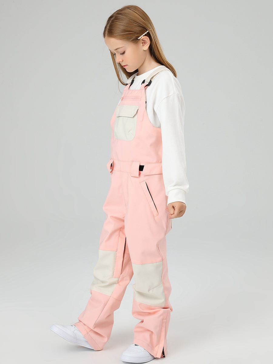 Girls Snow Bib Pants With High Waist overalls