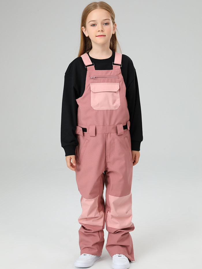 Girls Snow Bib Pants With High Waist overalls