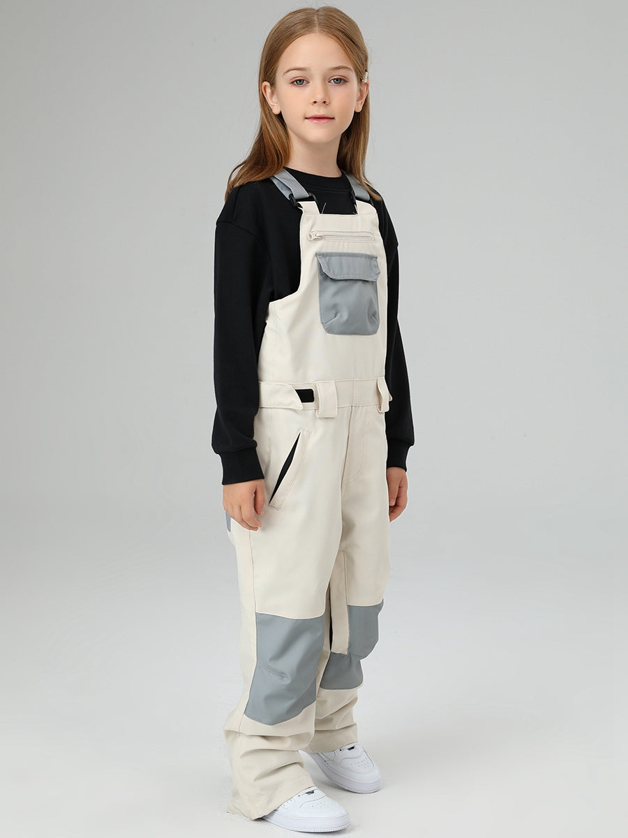 Girls Snow Bib Pants With High Waist overalls