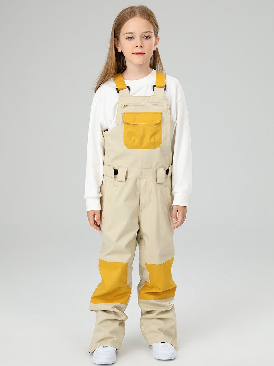 Girls Snow Bib Pants With High Waist overalls