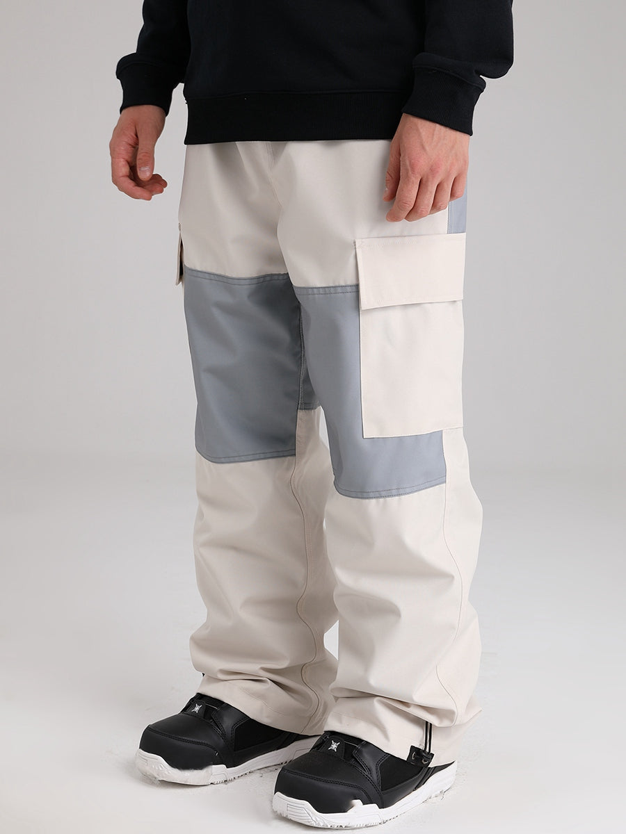 Men's Snowboard Pants Color Block Design