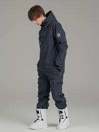 Men's Denim Insulated One Piece Snow Suit