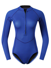 2mm Women's Long Sleeve Front Zip Surf Swimsuit