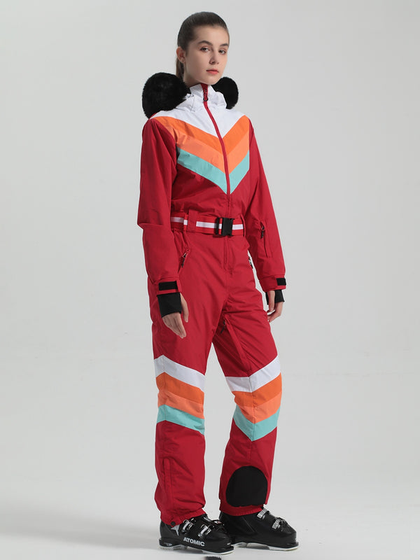 Riuiyele Retro Women's One Piece Ski Suit