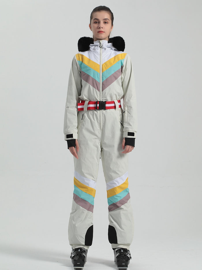 Riuiyele Retro Women's One Piece Ski Suit