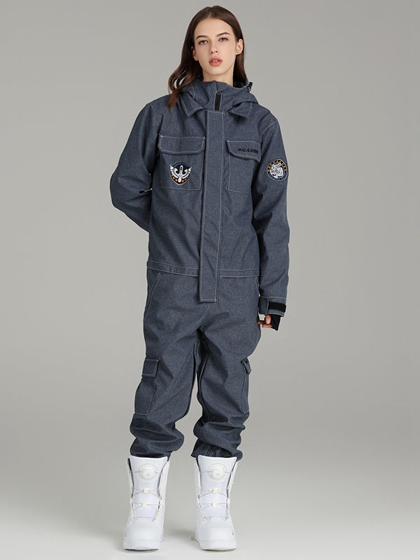 Denim Insulated One Piece Snow Suit - Women's