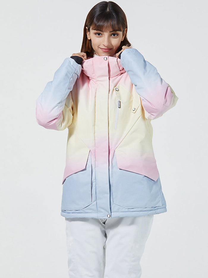 Riuiyele Women Ombre Stretch Ski Jacket Riuiyele