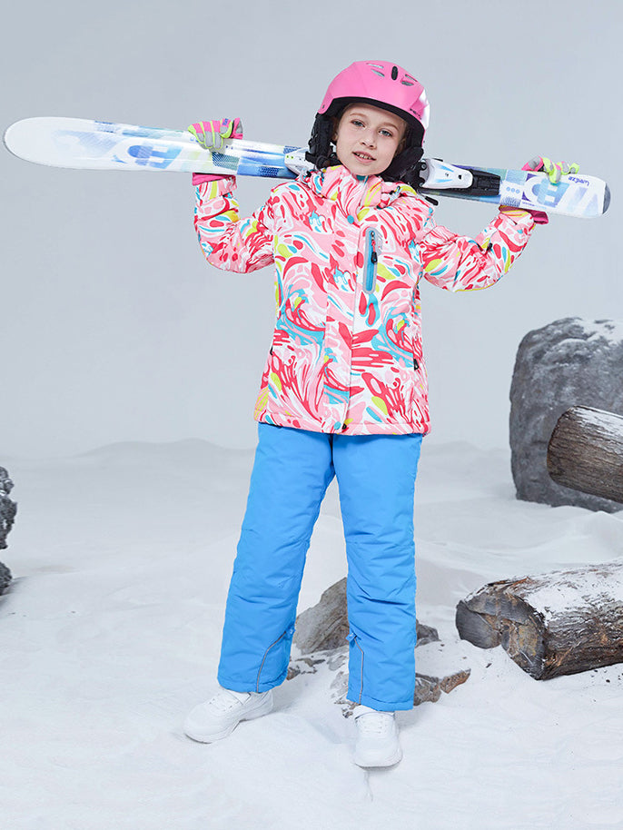 Riuiyele Girls Windproof Waterproof Ski Jacket & Pants Snowsuit