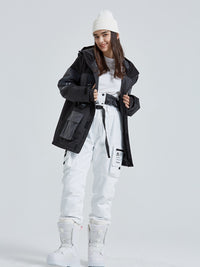 Women Insulated Snow Ski Cargo Jacket with Pockets