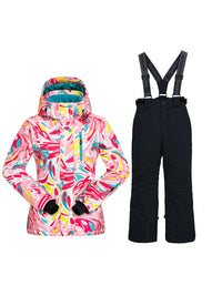 Riuiyele Girls Windproof Waterproof Ski Jacket & Pants Snowsuit