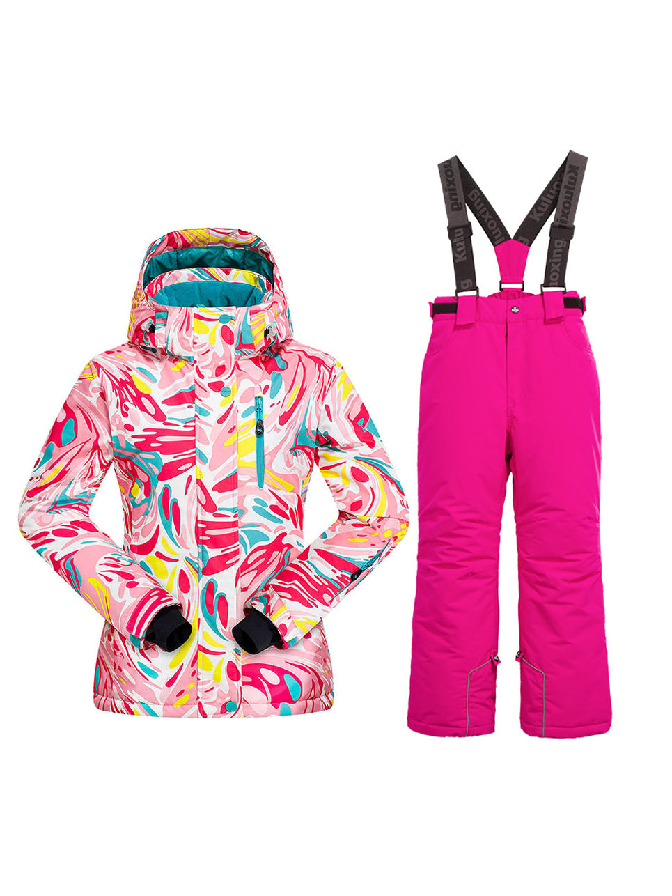 Riuiyele Girls Windproof Waterproof Ski Jacket & Pants Snowsuit