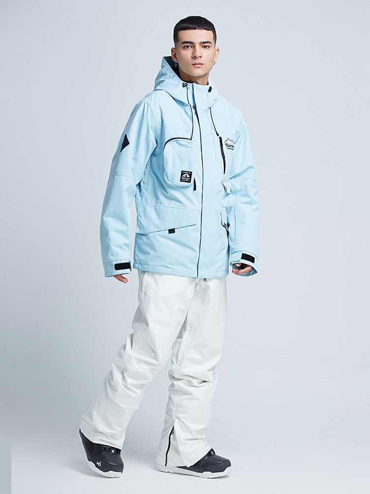 Riuiyele Breathable Men Ski Snowboarding Cargo Jacket