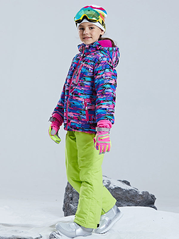 Riuiyele Girls Windproof Waterproof Ski Jacket & Pants Snowsuits