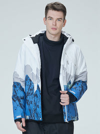 Riuiyele Men Mountain Graphic Ski Jacket Riuiyele