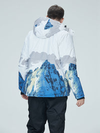 Riuiyele Men Mountain Graphic Ski Jacket Riuiyele