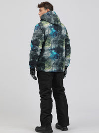Riuiyele Detachable Hooded Men Ski Snowboard Jacket & Bib Pants
