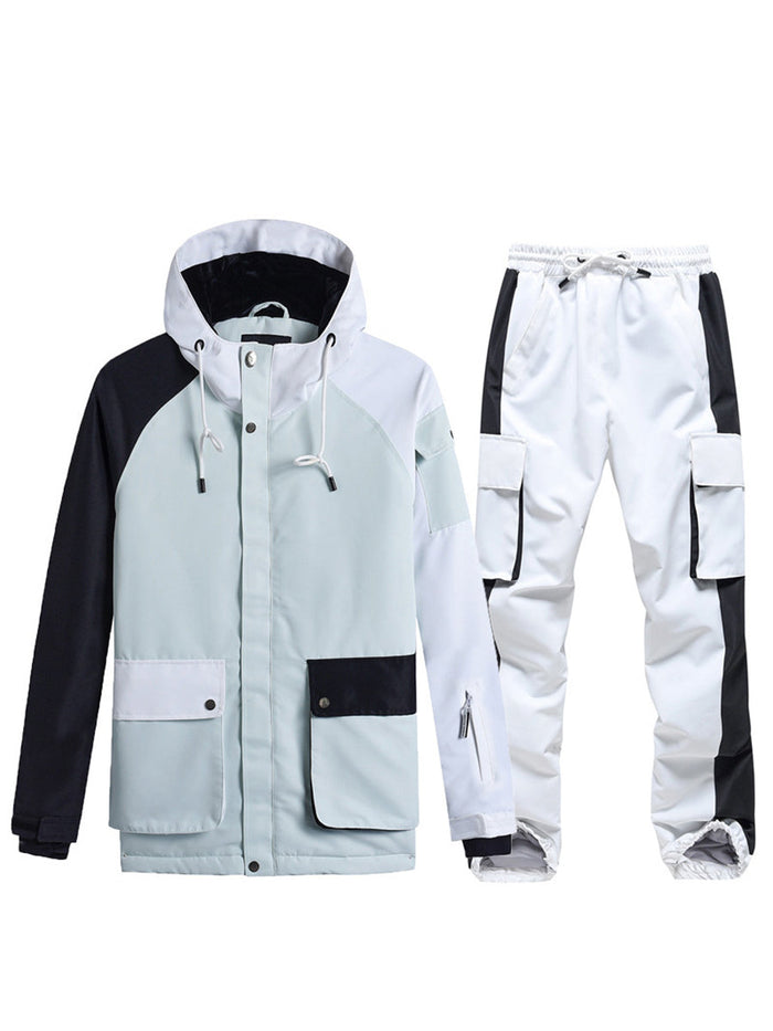 Riuiyele Colorblock Women Ski Anorak Jacket & Overall Pants