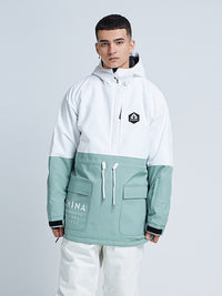 Riuiyele Hooded Men Snowboard Anorak Insulated Jacket