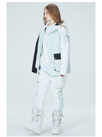 Riuiyele Colorblock Women Ski Anorak Jacket & Overall Pants