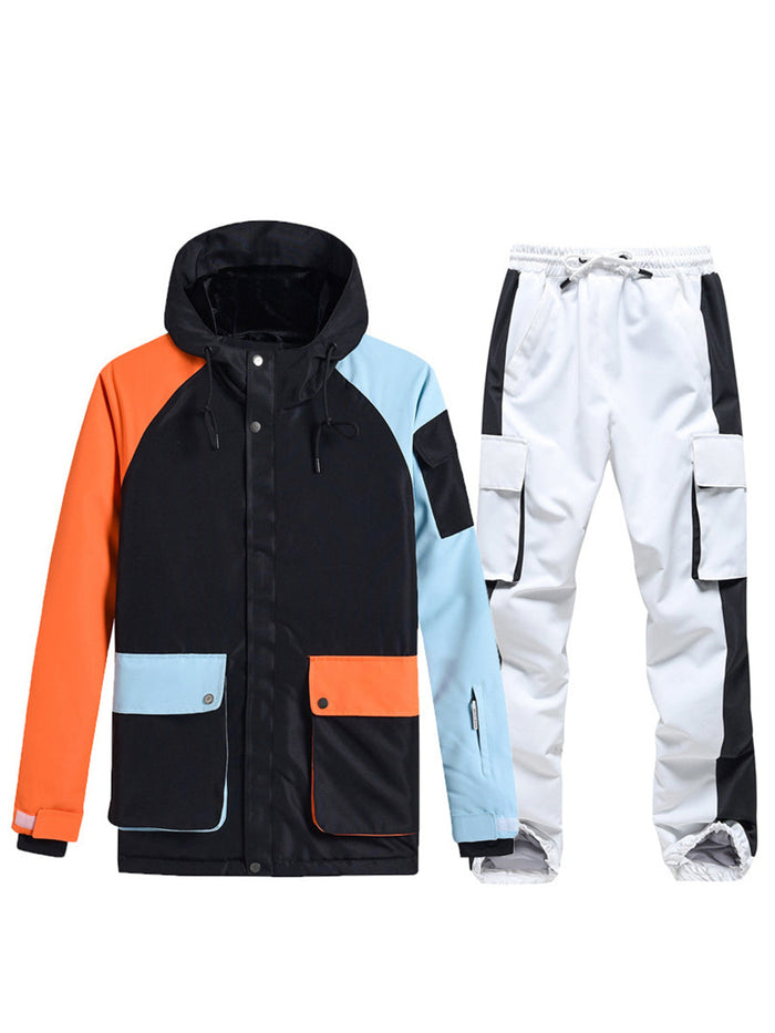 Riuiyele Colorblock Women Ski Anorak Jacket & Overall Pants