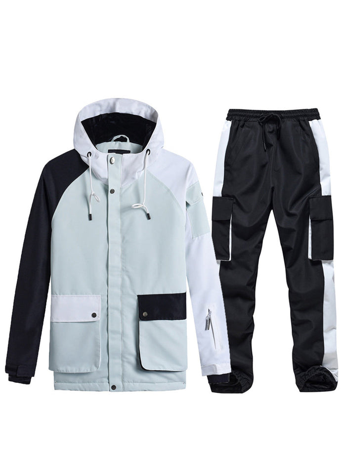 Riuiyele Colorblock Women Ski Anorak Jacket & Overall Pants