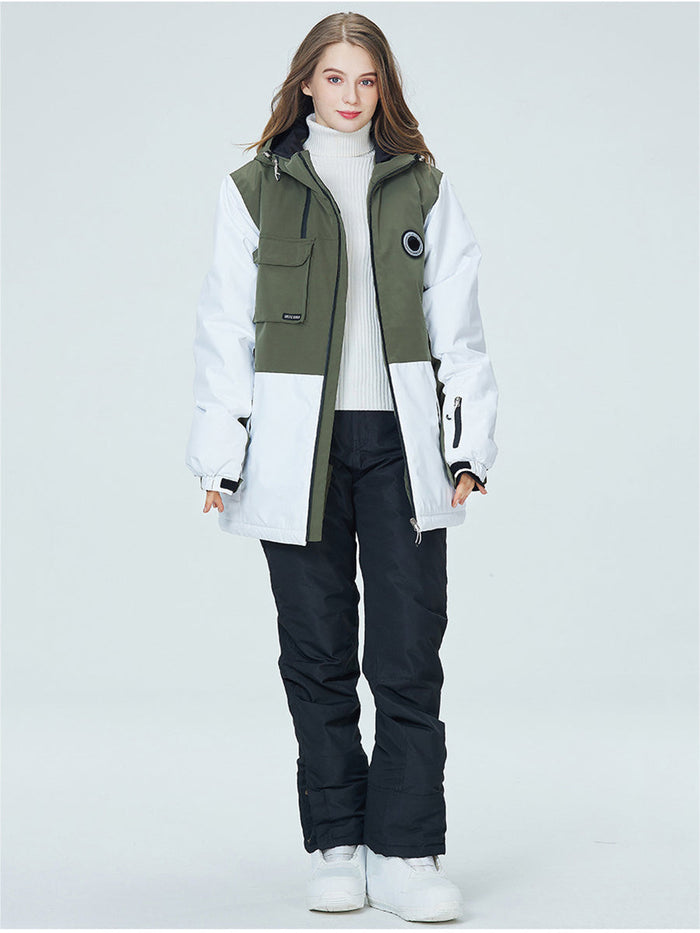 Riuiyele Colorblock Women Ski Jacket & Bib Pants