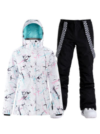 Riuiyele Women's Ski Jackets and Pants Set Insulated Snowsuit