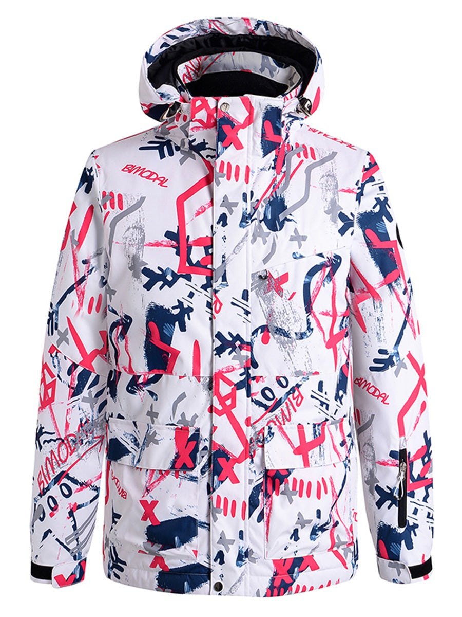 Graffiti Print Ski Jacket from Riuiyele