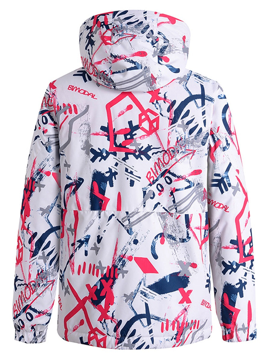 Graffiti Print Ski Jacket from Riuiyele