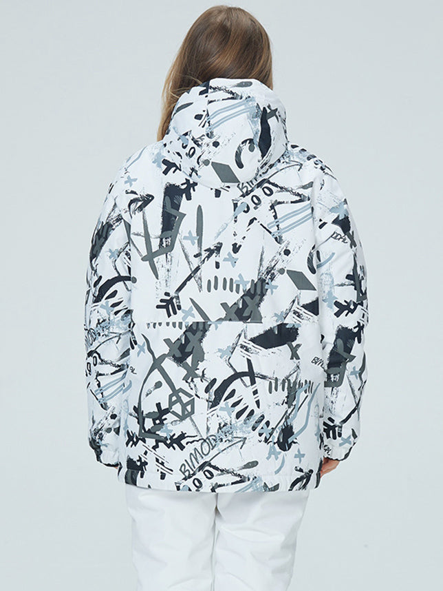 Graffiti Print Ski Jacket from Riuiyele