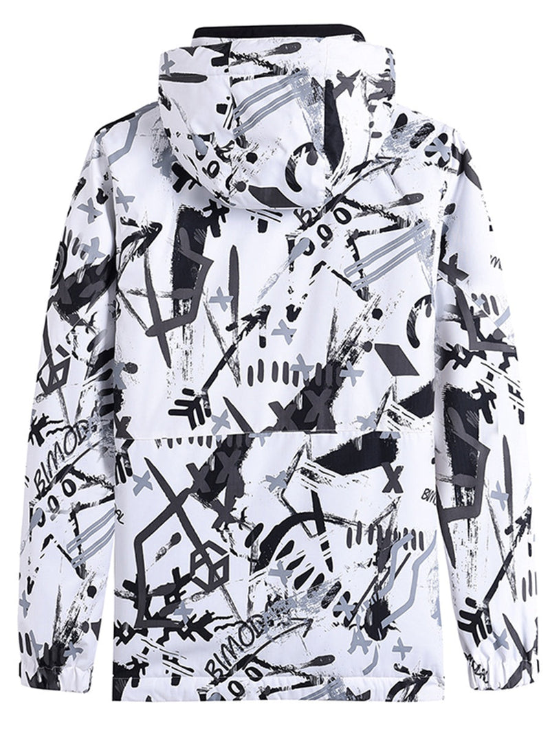 Graffiti Print Ski Jacket from Riuiyele