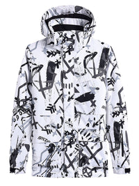 Graffiti Print Ski Jacket from Riuiyele